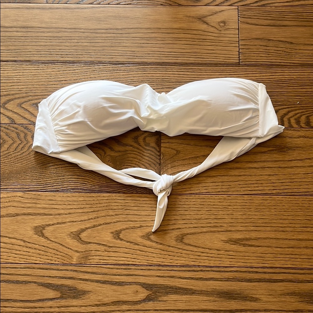 Despi White Bandeau Bikini with Adjustable Straps